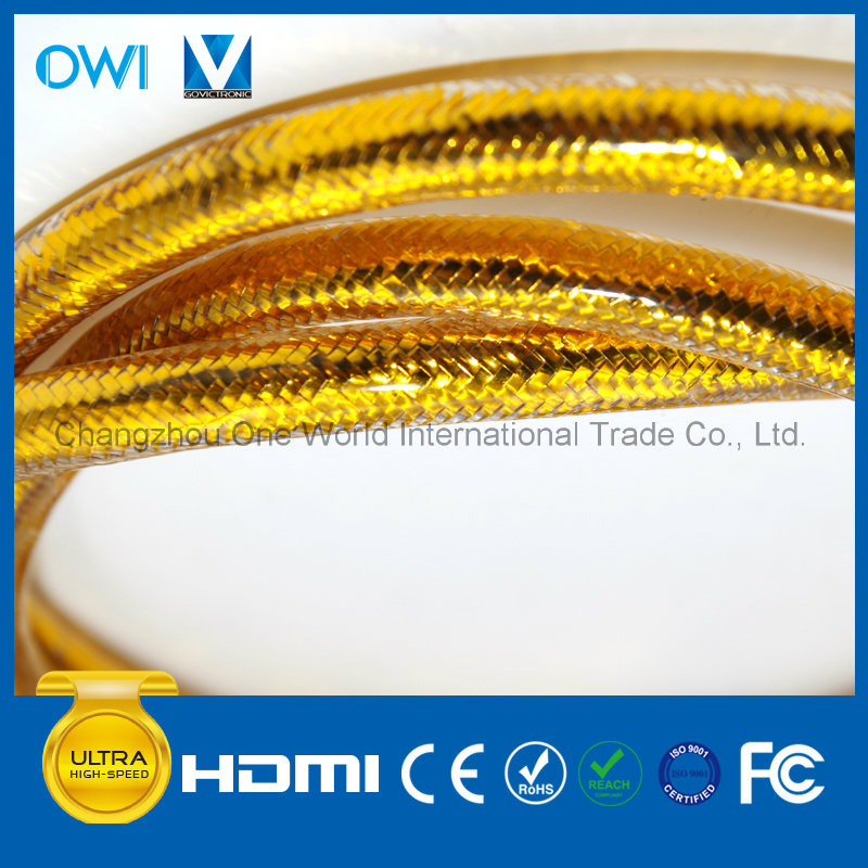 HDMI 19 Pin Plug-Plug Cable for 4K & HDTV All Gold Color