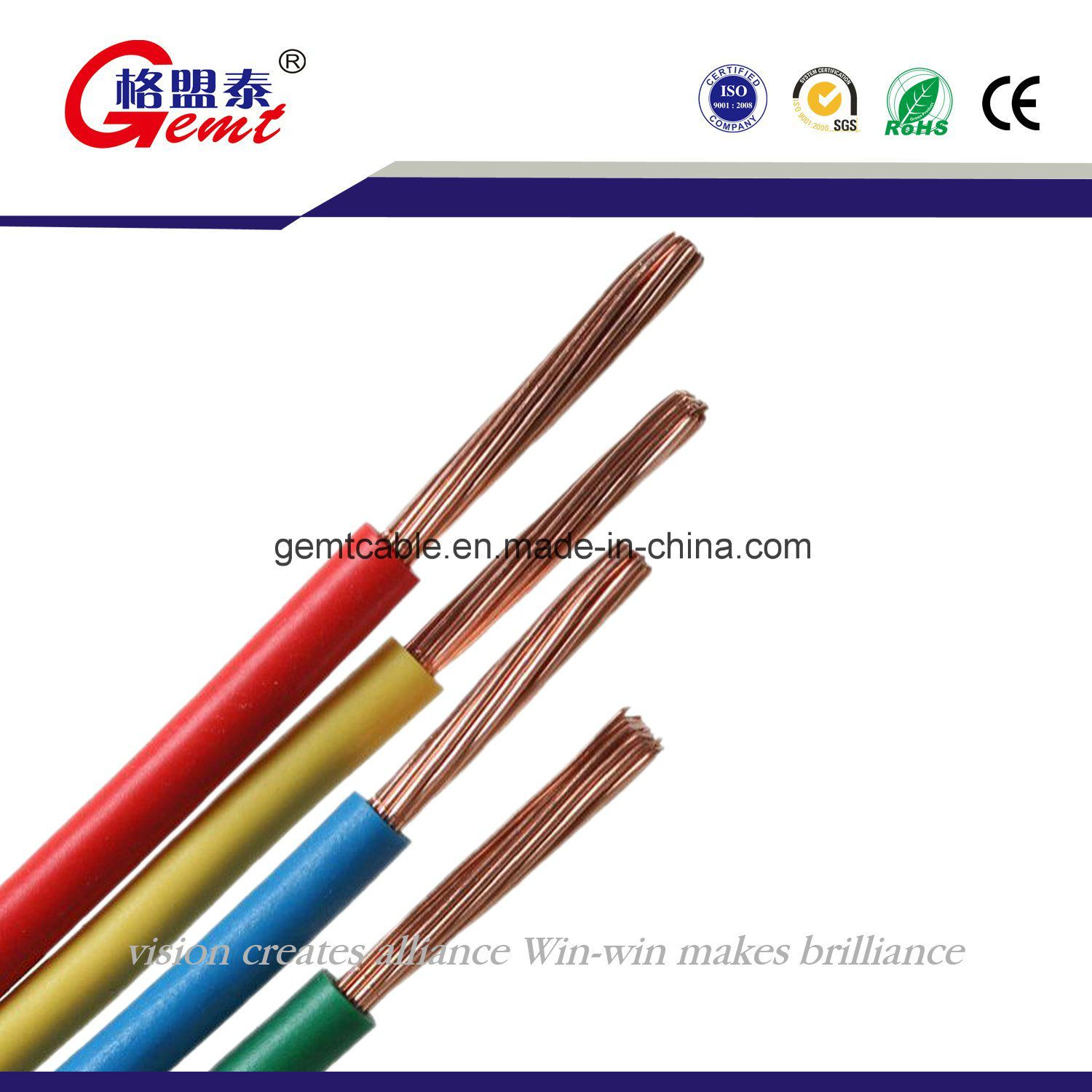 High Quality Stranded Conductors PVC Insulated Bvr Thw Copper Cable Thw Electrical Cable Wire