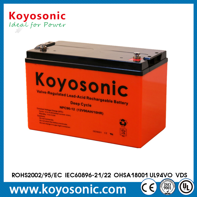 Rechargeable 12V 90ah Deep Cycle Battery with Long Service Life