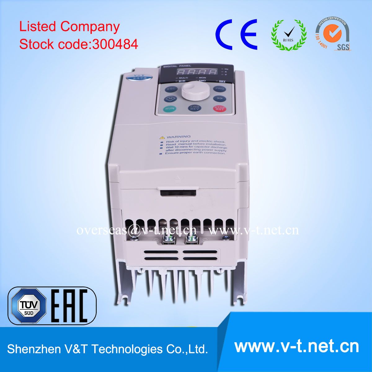 V&T E5-H Economic Frequency Inverter with Open Loop Easy to Install&Use Three-Phase5.5to 17.5kw -HD