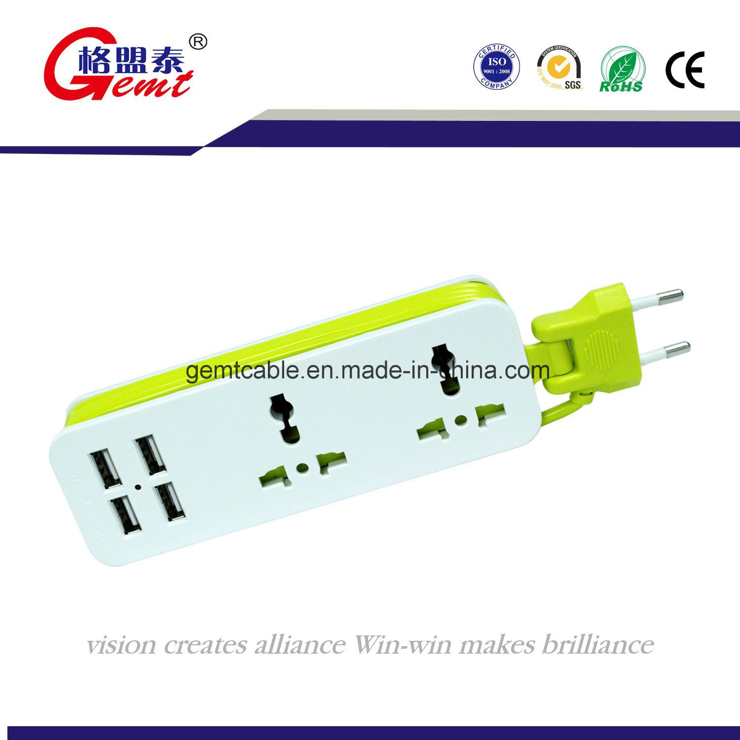 New Original Smart Power Strip 2A Fast Charging 4 USB Extension Socket Plug