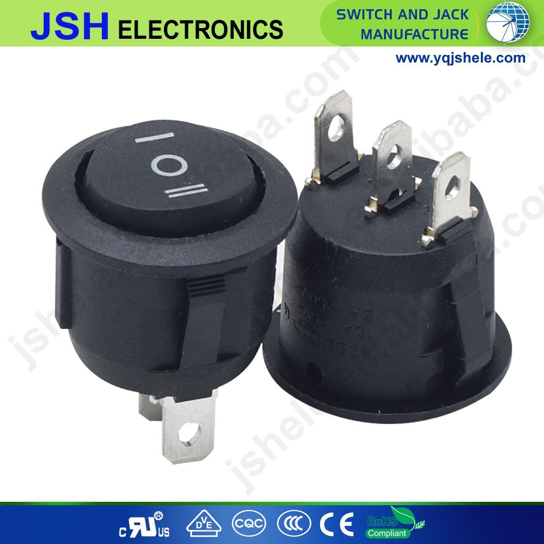 Kcd Momentary 3 Position Rocker Switch Black Dpdt 20 a 250 V