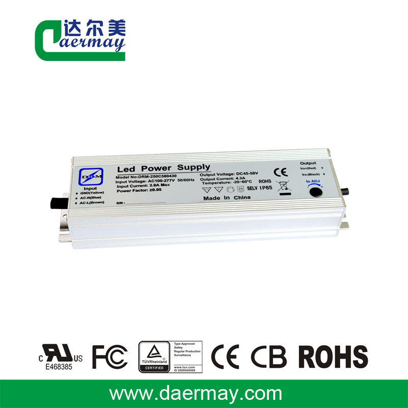 Outdoor 250W 45V LED Driver Waterproof IP65