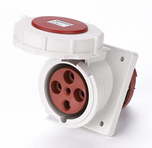 63A 3P+PE IP67 Panel mounted socket(Angle) (MN6442)