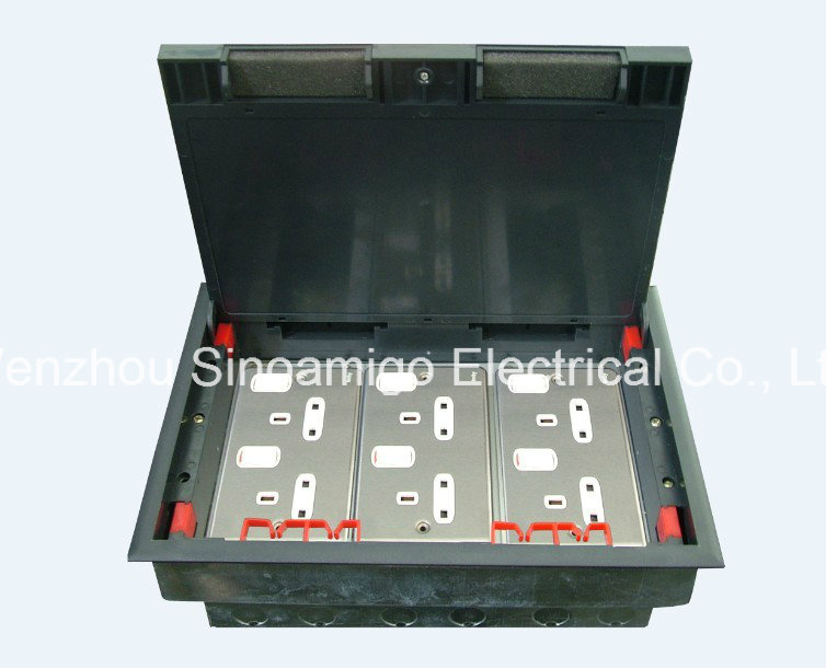 Access Floor Socket Three Compartment Under Floor Box