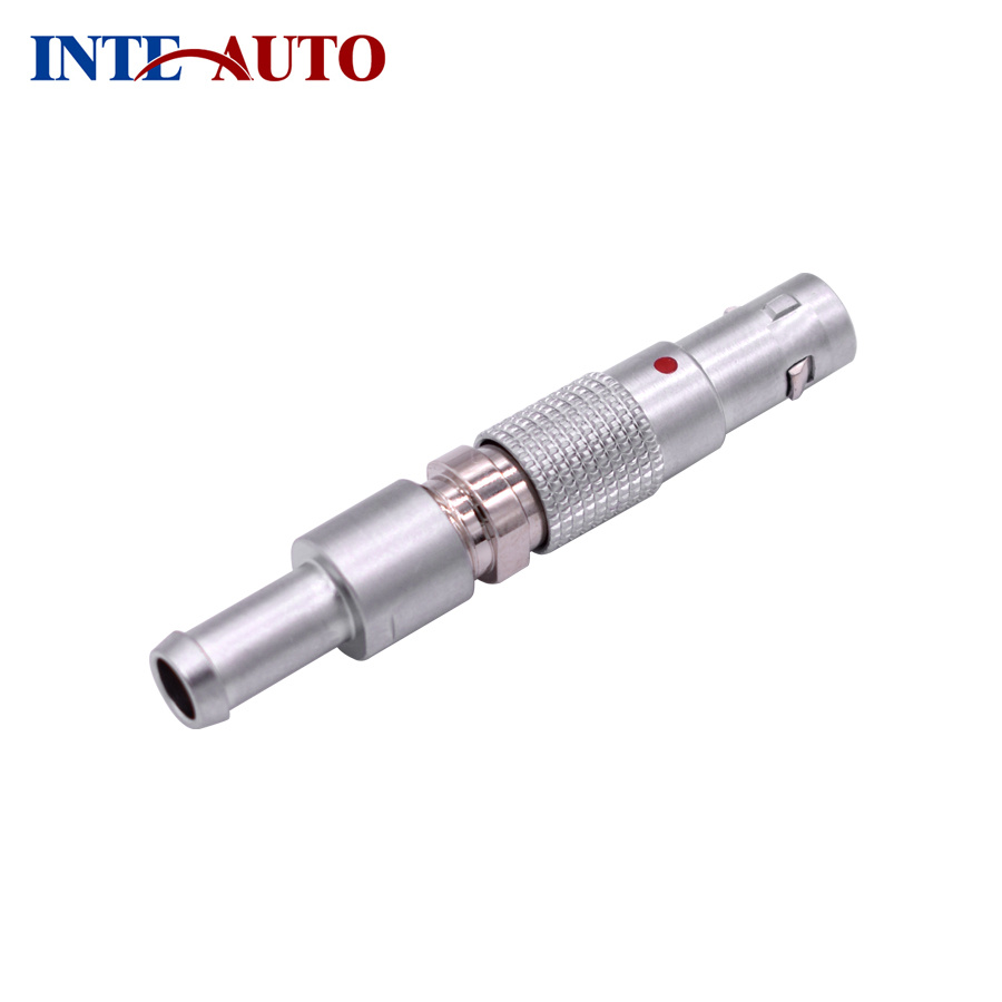Push Pull Self-Locking Male Connector Plug with Strain Relief
