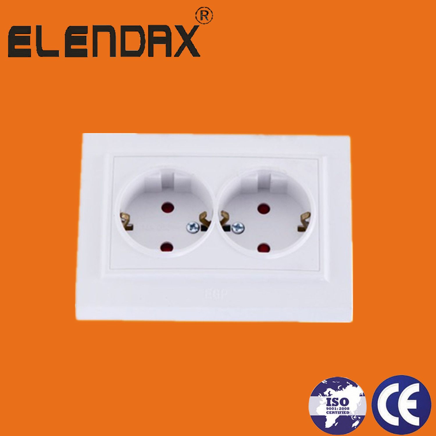 Double Electrical Socket, with Shucko Earthing (F8210)