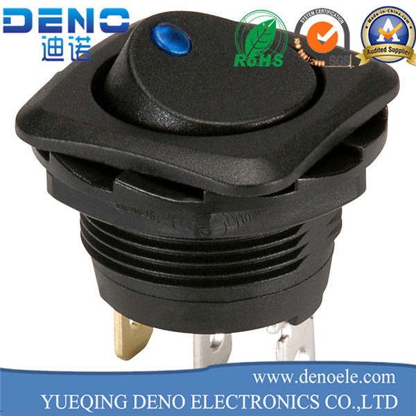 Round Hole Illuminated Rocker Switch with Square Bezel