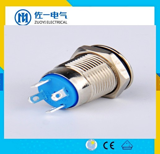 22mm Metal Colored Button LED Head Illuminated Push Button Switch IP67 Custom Symbol