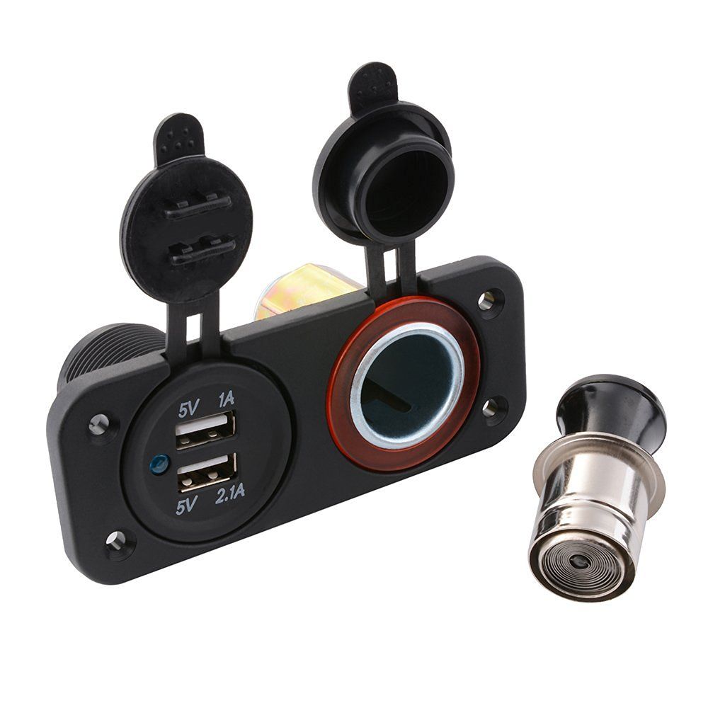 Plate Panel Set: Dual USB Charger + Cigarette Socket