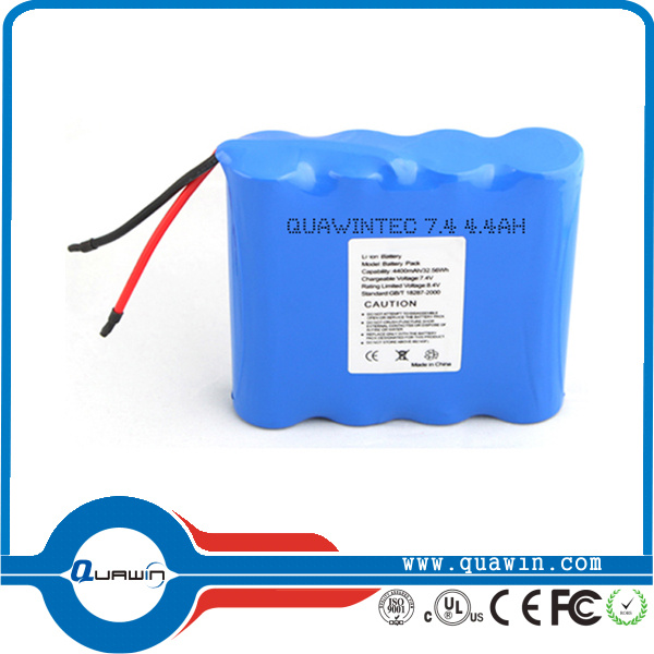 2s1p 7.4V 4400mAh Lithium Battery Pack