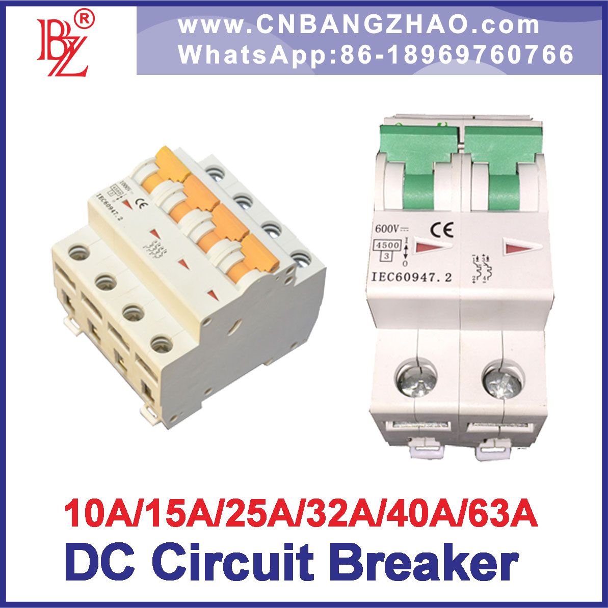 High Voltage 1000V DC Circuit Breaker 10A to 63A