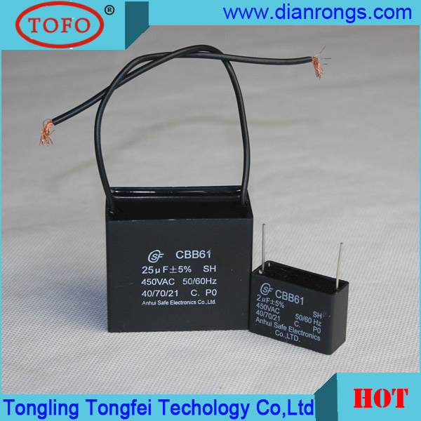 Polypropylene Film Cbb61 Capacitors 2UF 400V