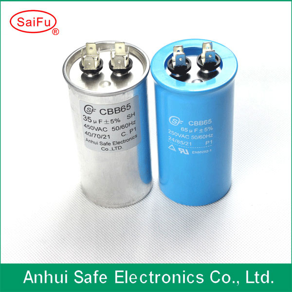 Aluminum Case Round Cbb65 Type Air Conditioner Running Capacitor 60UF