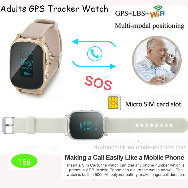 2017 Elderly GPS Watch Tracker with 2 Way Communication T58