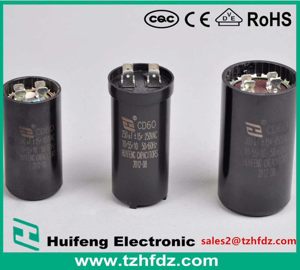 CD60 AC Motor Capacitor with VDE. Ce. RoHS. CQC Approvals