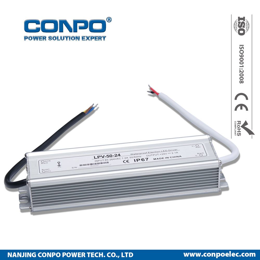 50W 12V/24V, Waterproof Power Supply