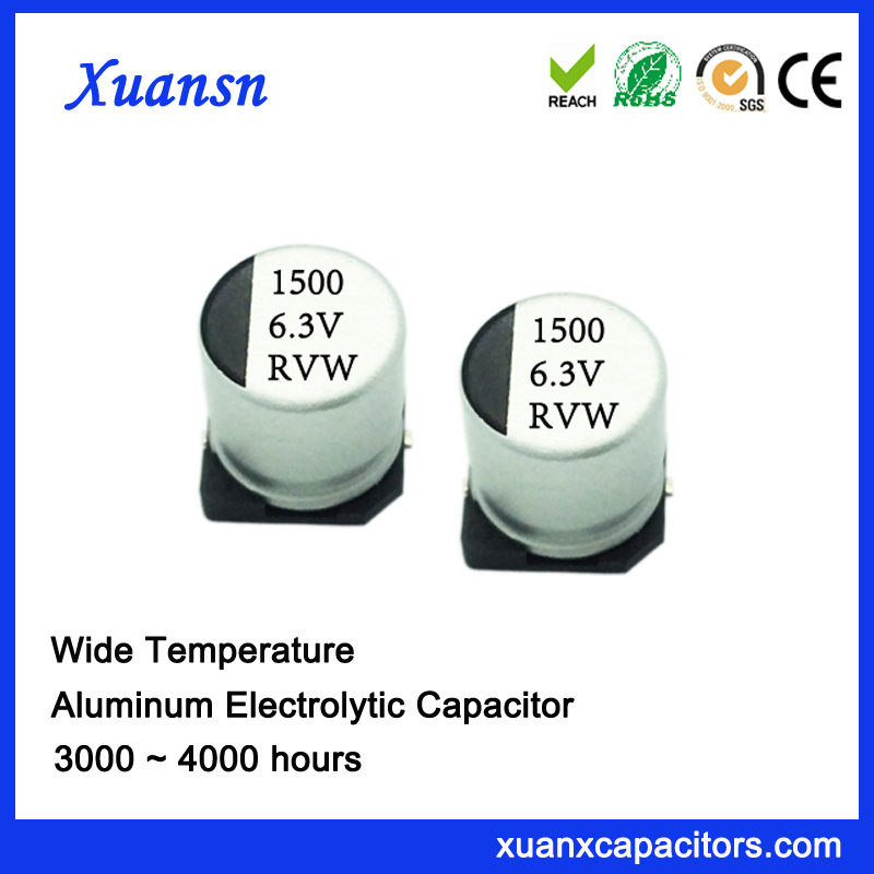 1500UF 6.3V 105º C Surface Mount Aluminum Electrolytic Capacitor