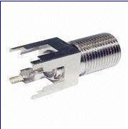 F Straight Connector, PC Mount Type/Brass Shell