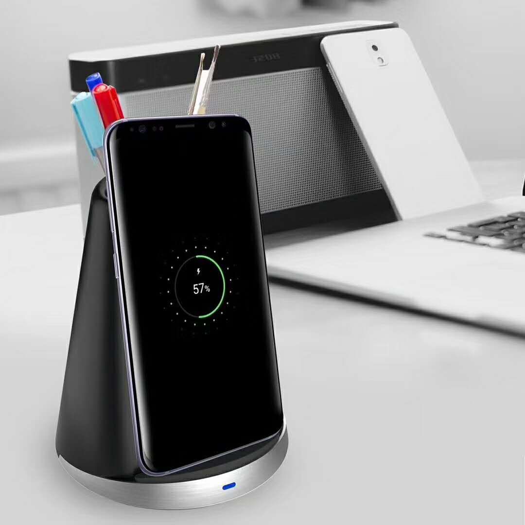 Pen Container Design Wireless Charger 2 Coils Fast Charging Charger