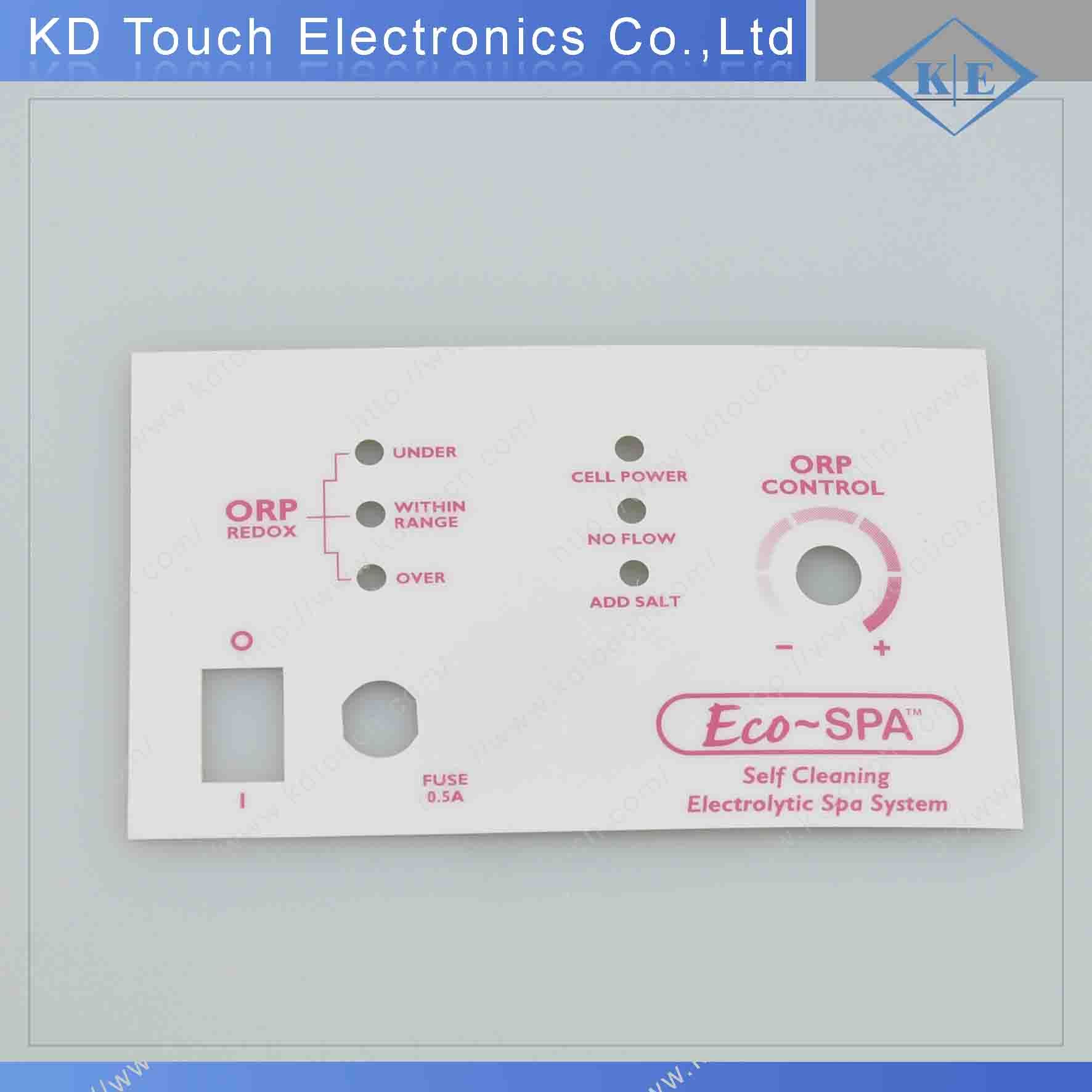 PC LED Membrane Overlay Label Control Panel for SPA