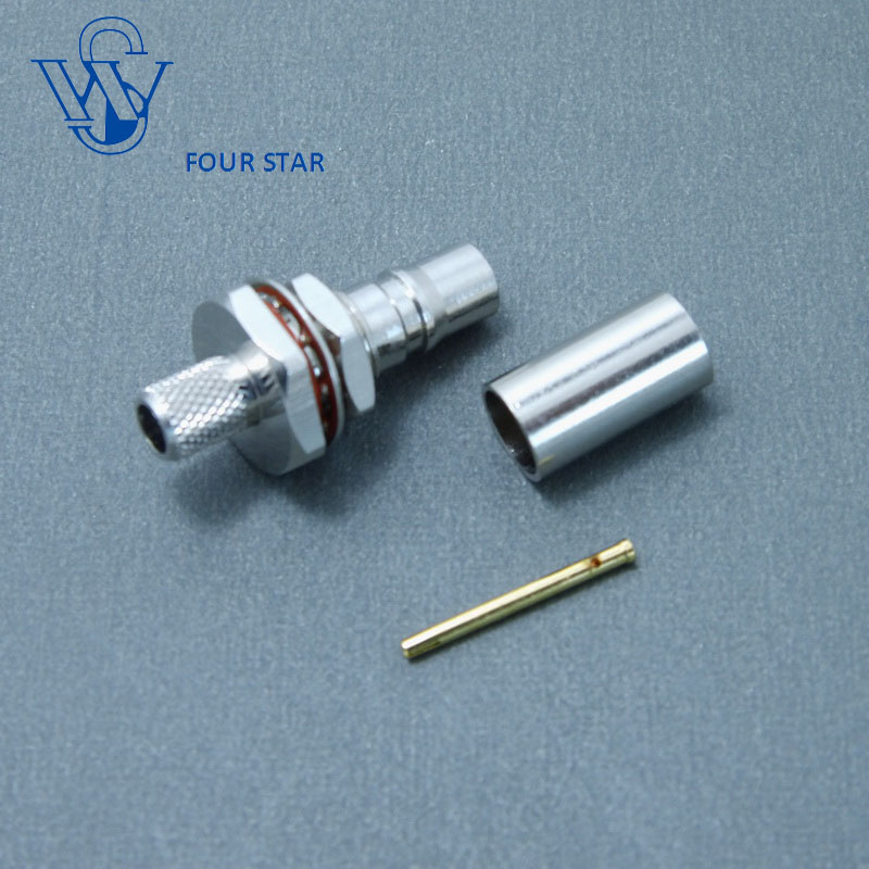RF Coaxial Female Bulkhead Crimp Qma Connector for Rg58 Cable