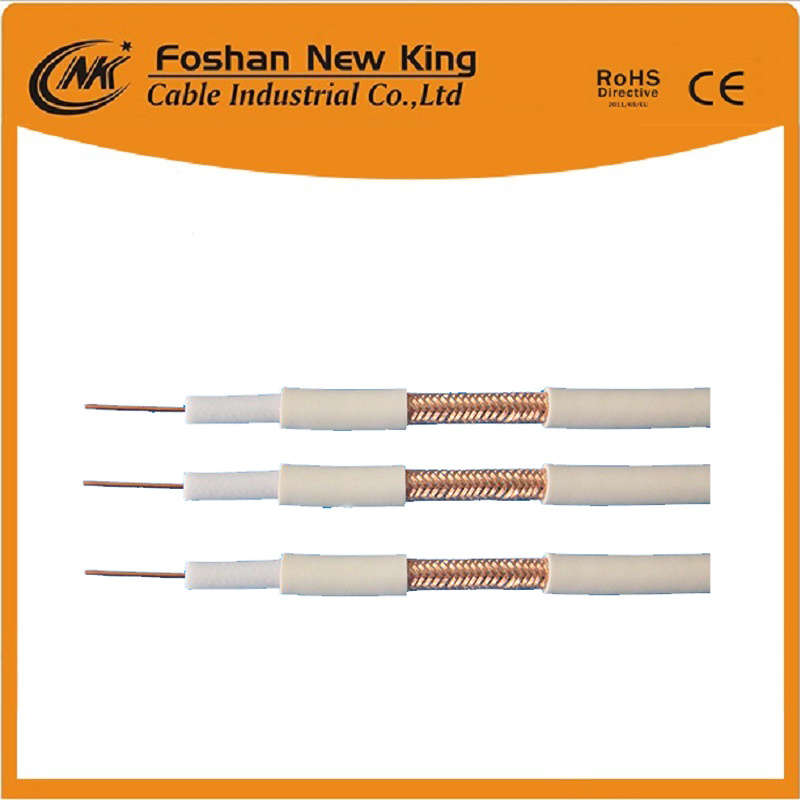 Ce/CPR/RoHS Approval Rg59 Coaxial Cable Wire with CCS Conductor White PVC