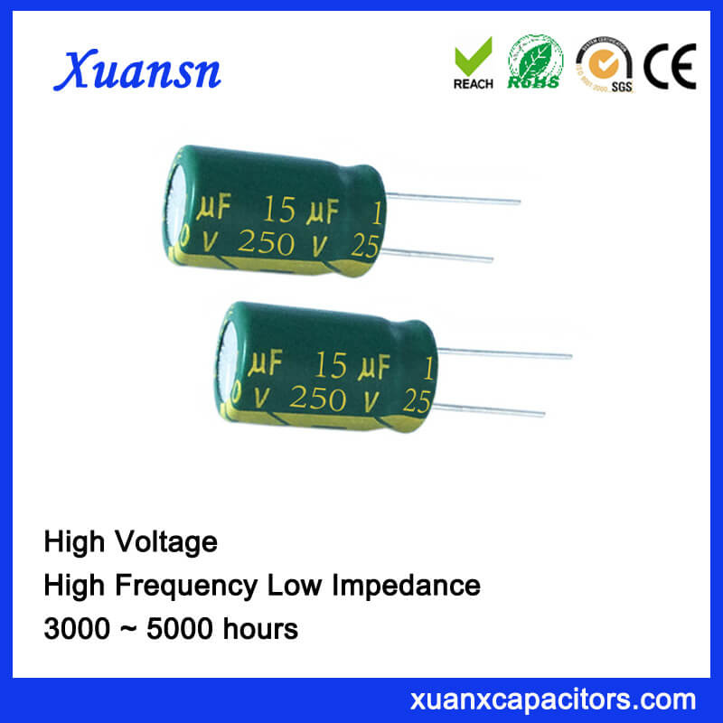 250V 15UF Low Impedance Electrolytic Capacitor High Frequency
