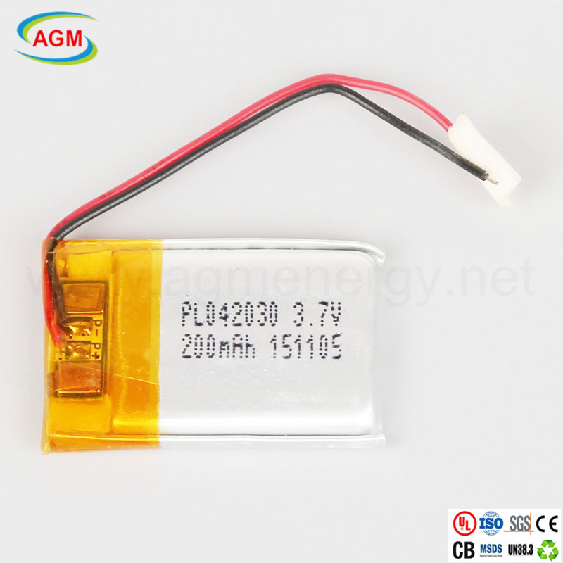 Pl042030 3.7V 200mAh Lithium Polymar Battery