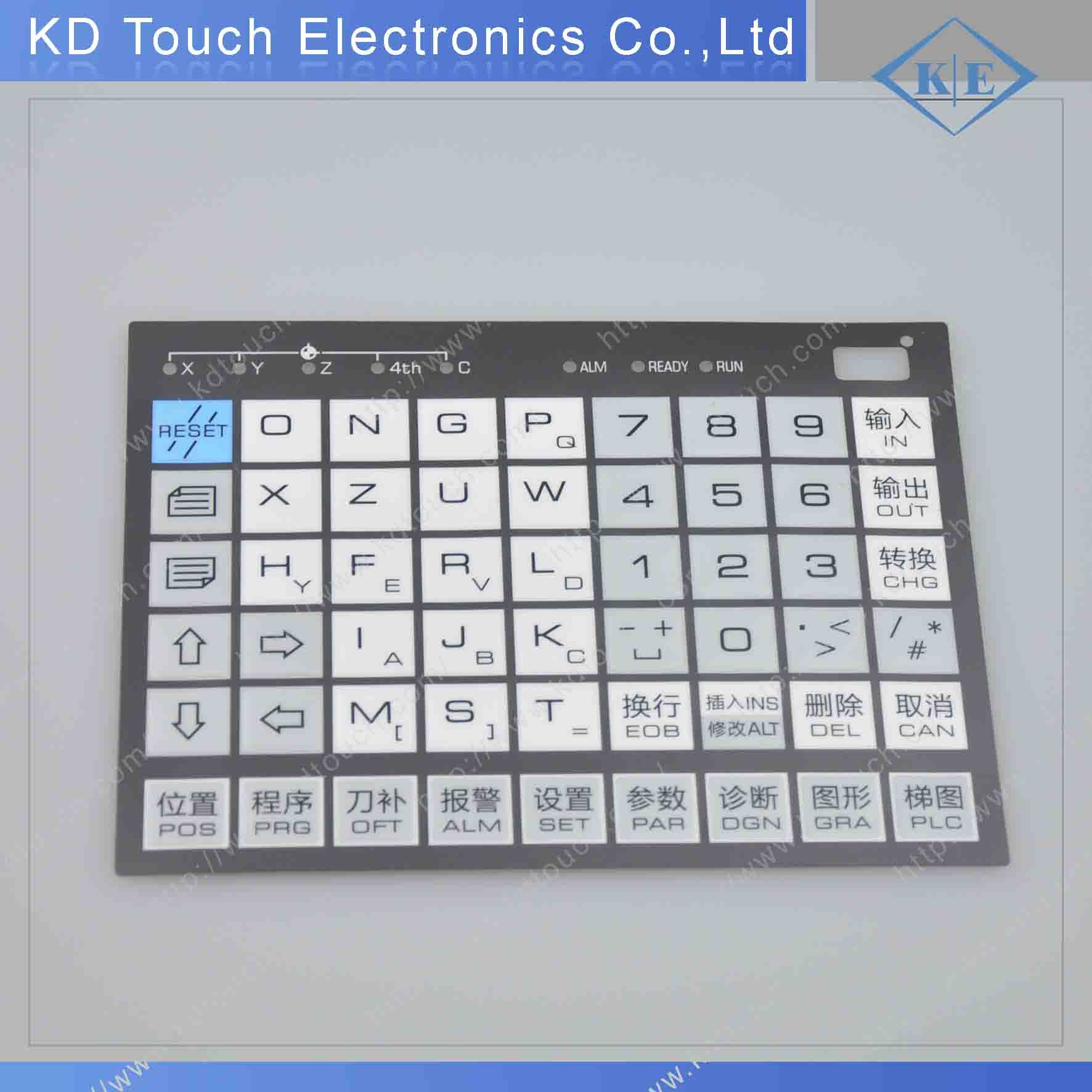 Industrial Machine Control Panel Graphic Overlay Label with 3m Adhesive