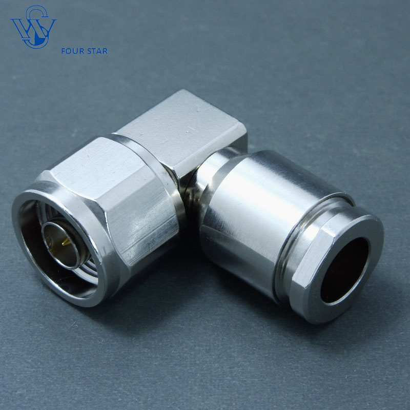 Male Right Angle Clamp RF N Connector for LMR400 Cable