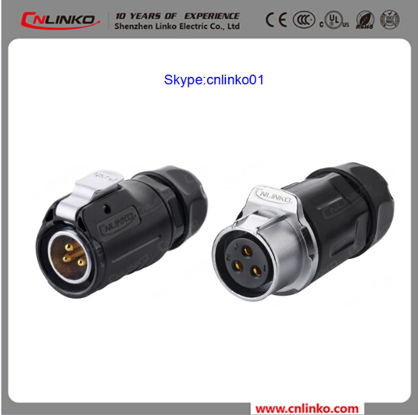 Waterproof 3 Pin Electrical Plug and Connector for LED Display