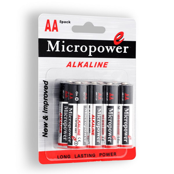 Alkaline Dry Battery AA/Lr6 Size with 8PCS in a Blister Card