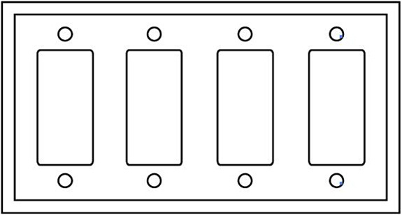 4-Gang Decora/GFCI Device Decora Wallplate, UL Approval