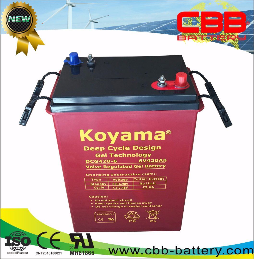 6V 420ah Sweeper/Boat/Marine/ Golf Cart Deep Cycle Gel Battery