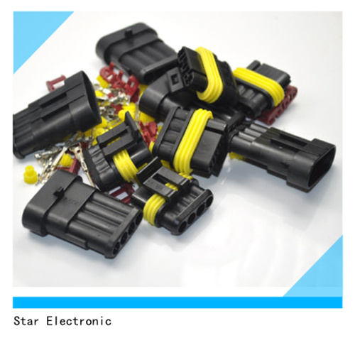 4 Pole Motorcycle Sealed Waterproof Straight Line Connector