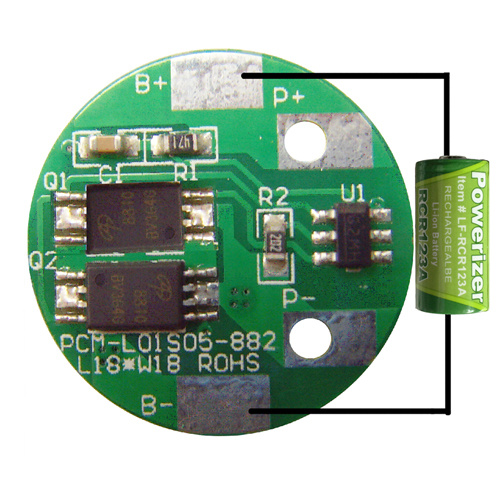 3.6V PCM 5A PCB Design for 18650/18500 Battery