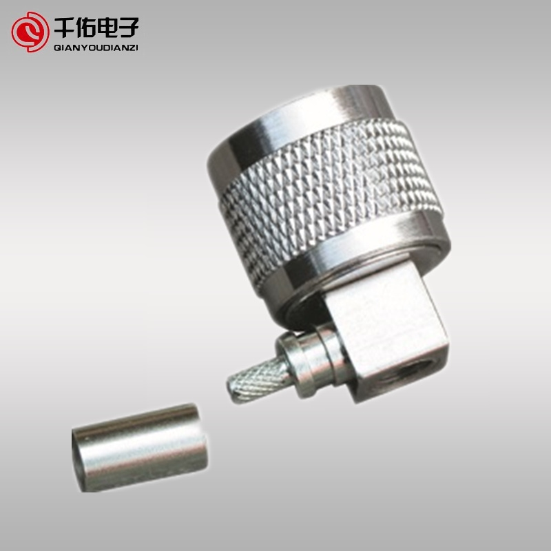 N Crimp Type Right Angle Male RF Connector for LMR195/3D/50-3