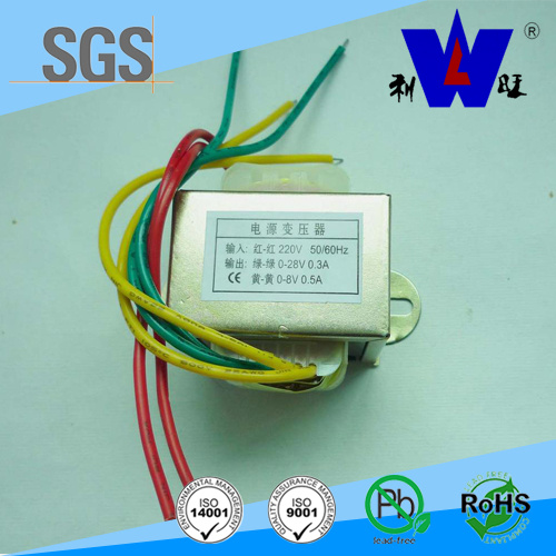 Input 220V Ei57 Silicon Steel Transformer with Lead Wire