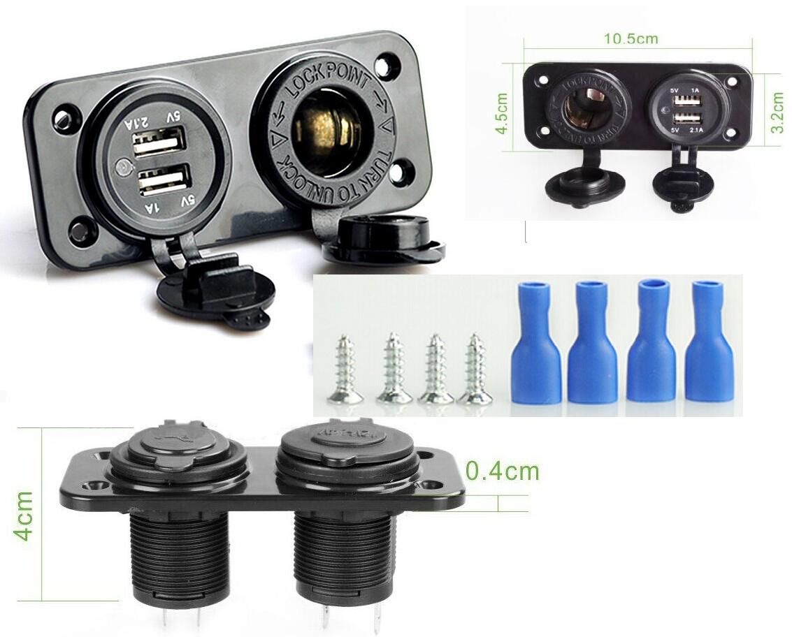 Dual USB Car Cigarette Lighter Socket/12V Charger Socket