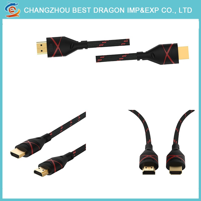24K Gold Plated 4K 3D HDMI Cable with Nylon Net Briad