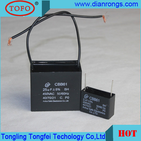450VAC 25UF Cbb61 Fan Capacitor