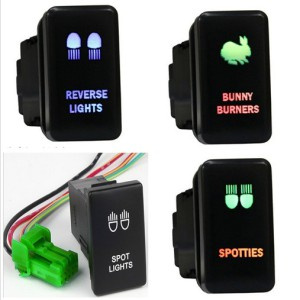Newest / Green/Red Color LED Light Bar Rocker Switch Dual LED Light Rocker Switch