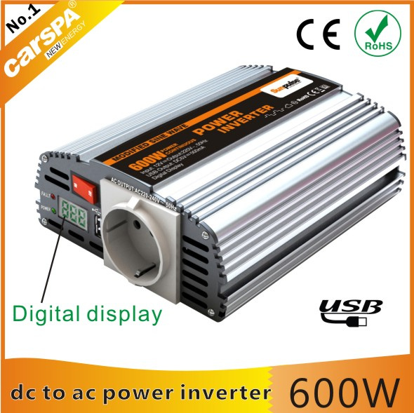 600W Modified Sine Wave Power Inverter with Digital Display & USB