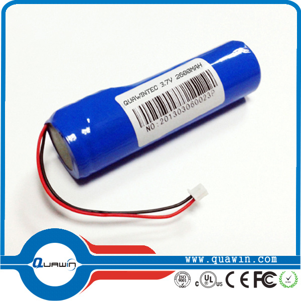 18650 Rechargeable Lithium Battery, Voltage Average 3.7V Capacity 2600mAh