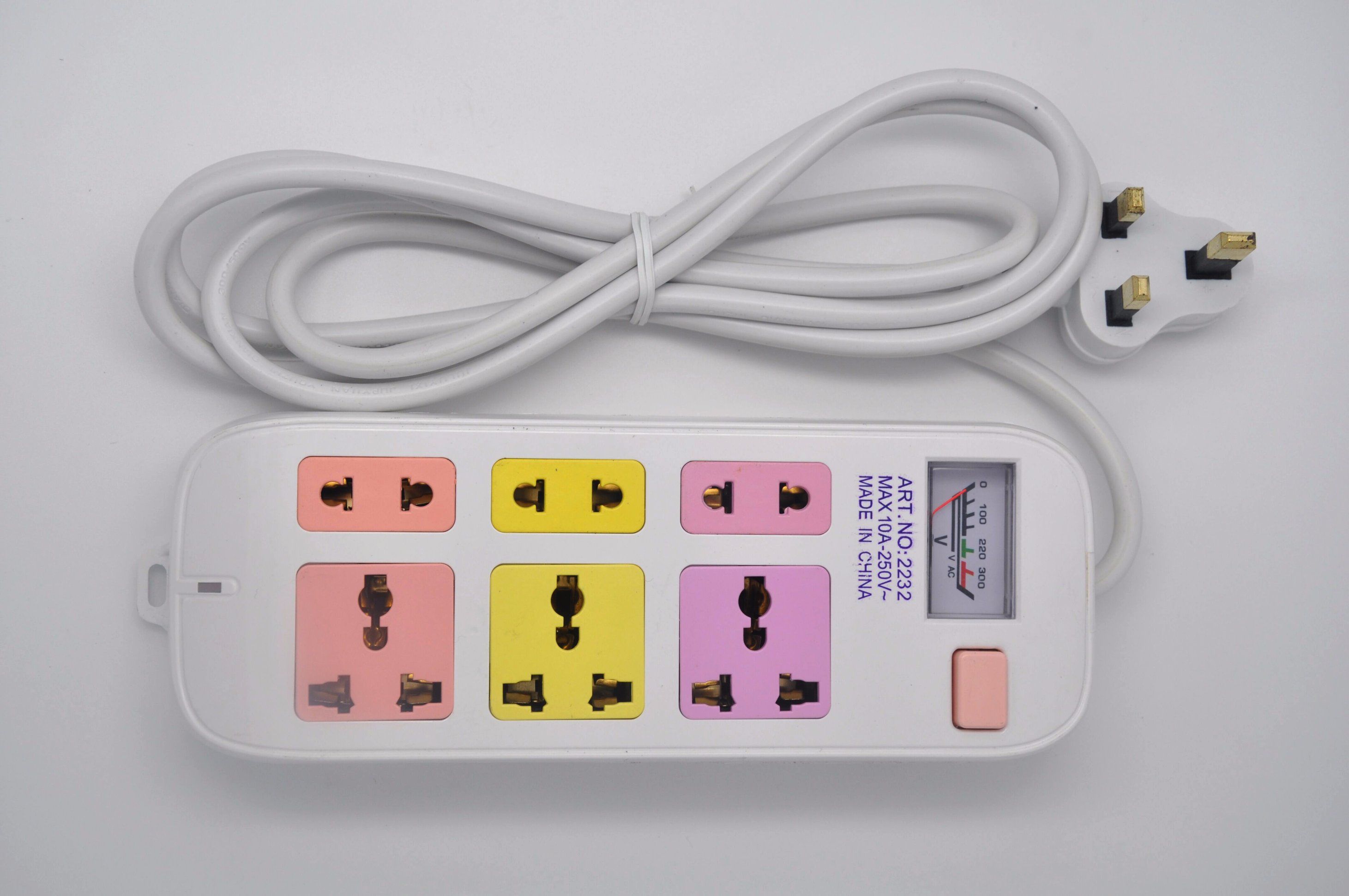 Movable Multi Function Colorful Extension Electrical Multiple Plug Socket