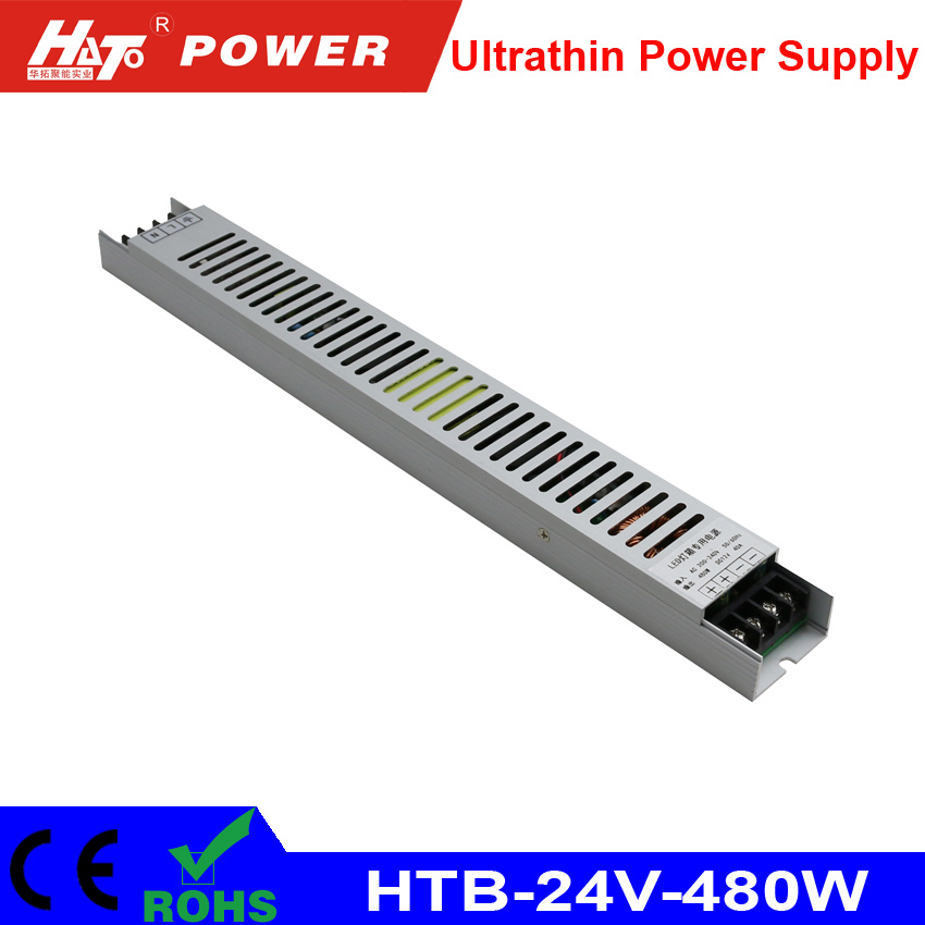24V 20A LED Ultra-Thin Power Supply with Ce RoHS Htb-Series