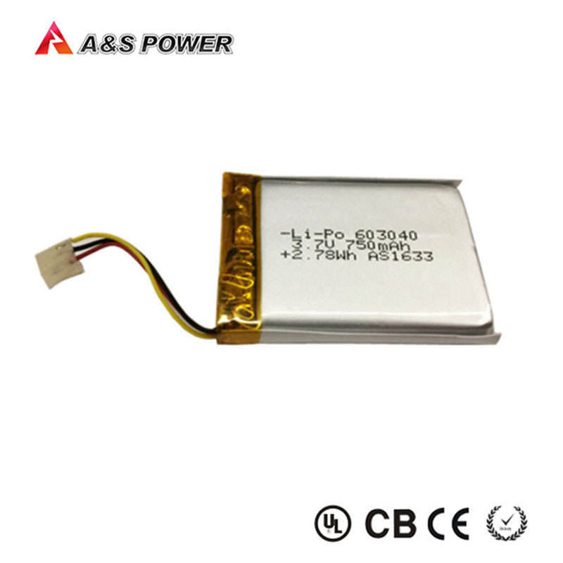 603040 3.7V 750mAh UL Lithium Polymer Battery