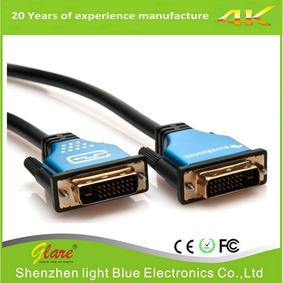 Gold Plug DVI-D Dual Link Cable with Ferrites