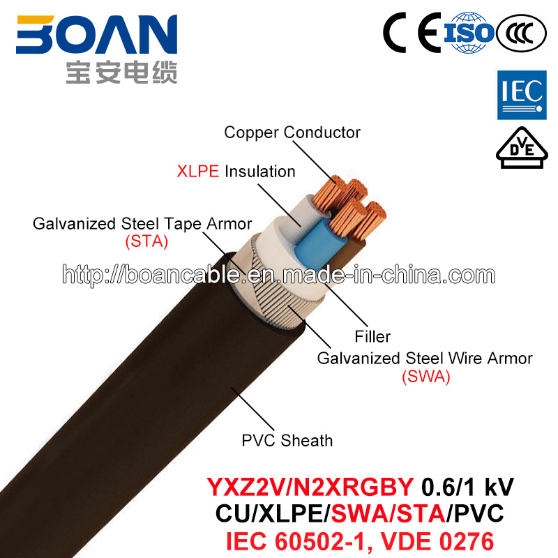 Yxz2V/N2xrgby, Power Cable, 0.6/1 Kv, Cu/XLPE/PVC/Swa/Sta/PVC (IEC 60502-1, VDE 0276)